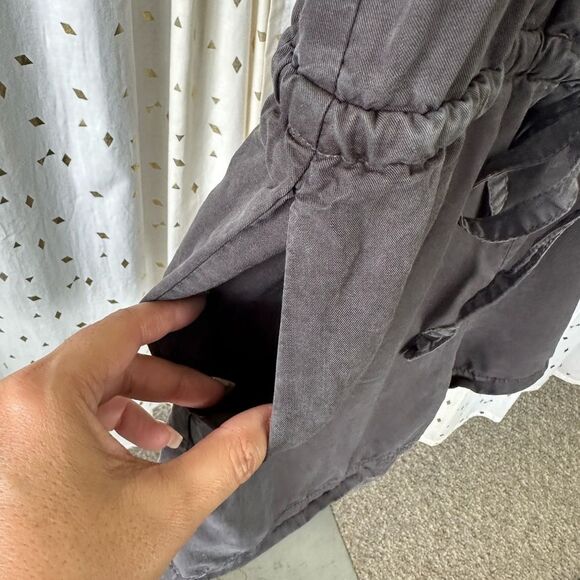 Becool Charcoal Chambray Adjustable Straps Drawstring Waist Playsuit Romper M - Picture 4 of 8